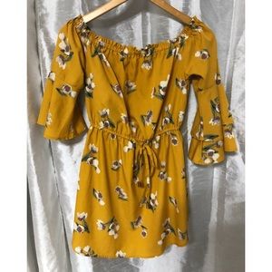 Blush Boutique Yellow Floral Dress (S)
